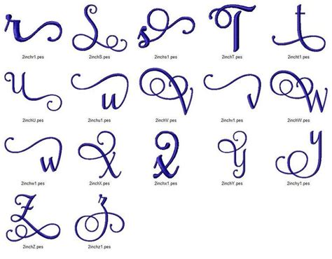 Some lists in alphabetical order were used during the early roman empire. 1 1/2 Size Samantha Script Alternate Set 2 Machine | Etsy ...