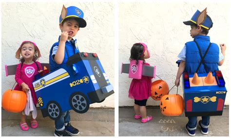 Diy Paw Patrol Chase And Skye Halloween Costumes Studio Xtine Paw