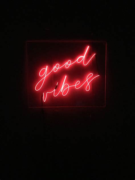 Download Neon Red Good Vibes Wallpaper