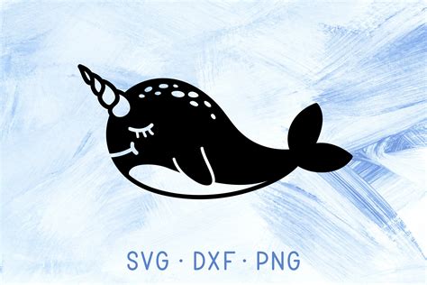 Narwhal Stars Svg Narwhale Svg Eps Silhouette Svg Instant Download Sea Vector Art Dxf Silhouette