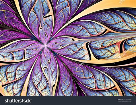 Blue Purple Butterfly On Flower Abstract Stock