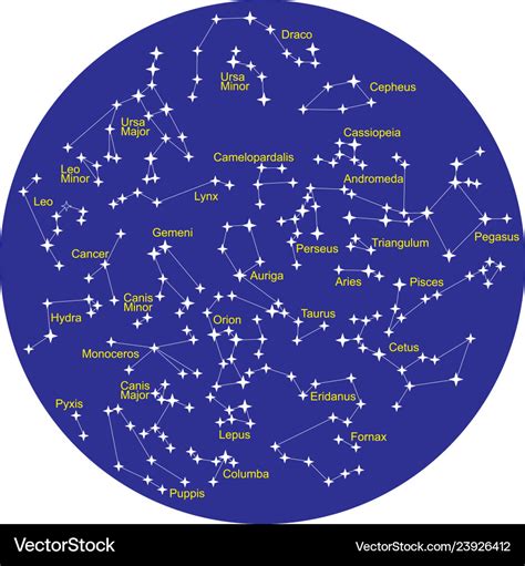 Constellations Of The Northern Hemisphere Stock Vecto