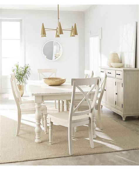 Furniture Aberdeen Off White Expandable Dining Furniture Collection