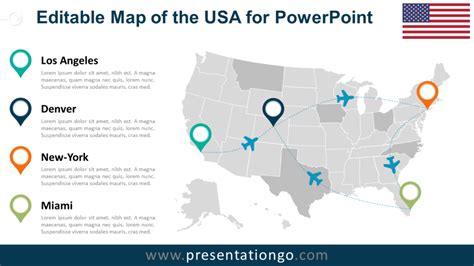 Us Map Template For Powerpoint With Editable States