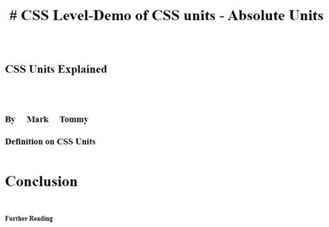 Css Units Different List Of Css Units With Examples