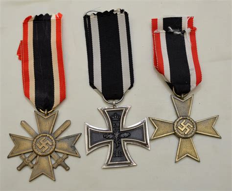 2 Nazi German 1939 Merit Medals With And Without Swords And Imperial