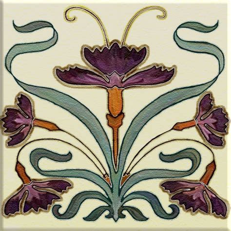 Art Nouveau Ceramic Decorative Wall Tile 6 X 6 Inches 171 In Home