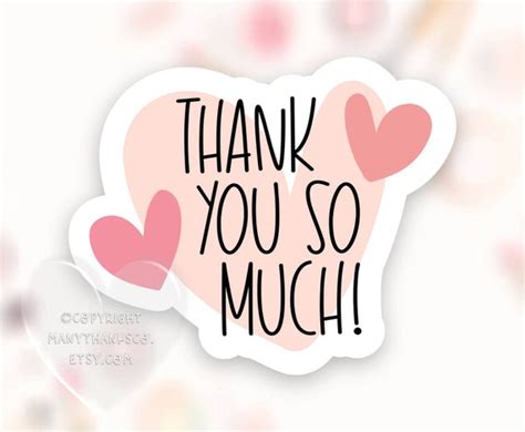 Thank You So Much Sticker Png Small Business Shop Labels Etsy