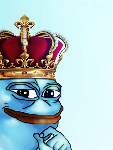 Pepe Blue Crown Smug Frog Know Your Meme