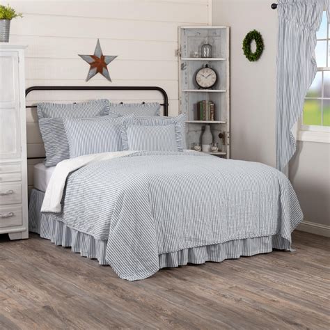 Sawyer Mill Blue Ticking Stripe Quilt By Vhc Brands Pauls Home Fashions
