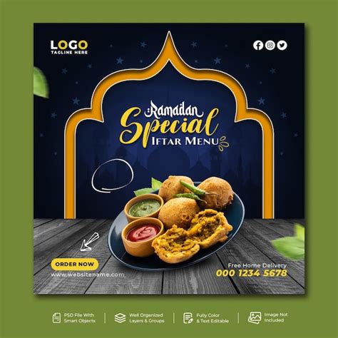 Premium Psd Islamic Ramadan Kareem Food Iftar Party Social Media Post