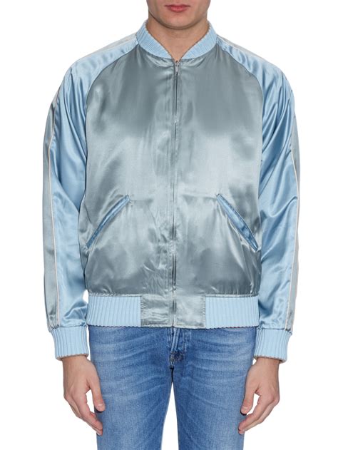 Gucci Reversible Silk Bomber Jacket For Men Lyst
