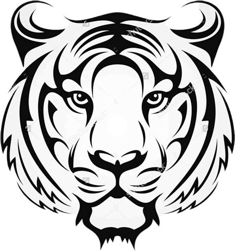 Tiger Sticker Tiger Face Drawing 1024x1097 In 2020 Tribal Tiger