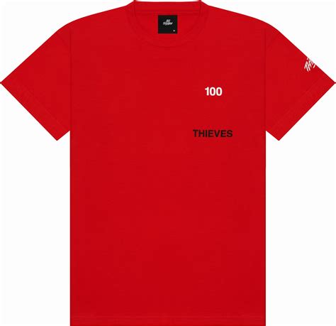 100 Thieves Numbers T Shirt Red Ss20