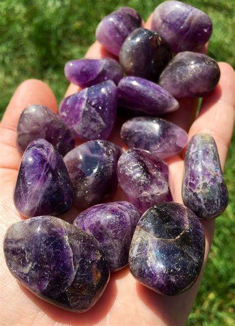 Amethyst Tumbled Stone Chakra Crystals Amethyst Stone Crystals