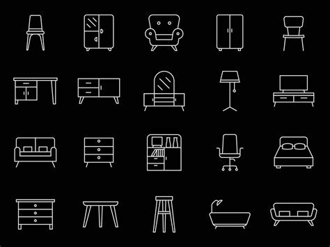 20 Free Furniture Vector Icons Ai