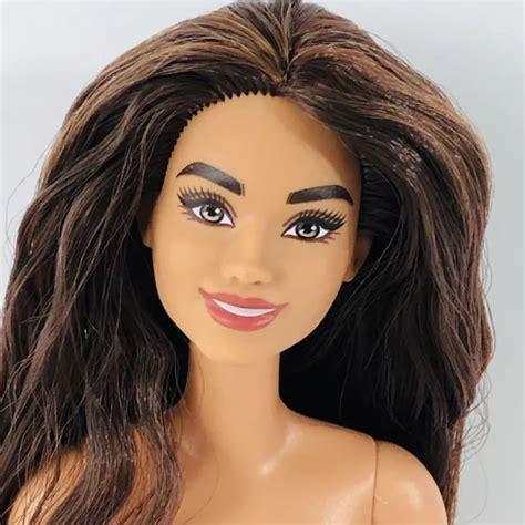 Nude Hybrid Barbie Doll Fashionistas Beauty Made To Move Body Thick Wavy Hair Picclick