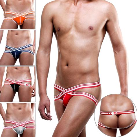 Sexy Jockstrap Briefs Mens G String Thong Cotton Underwear Underpants