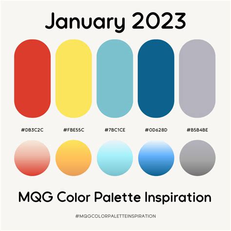 January 2023 Color Palette Inspiration Modern Quilt Guild