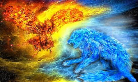 Fire And Water Wolf Wallpapers Wallpaper Cave