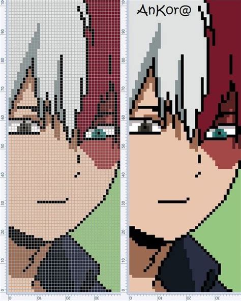 Todoroki Pixel Art Grid Minecraft Visit For More Grids Just Like This