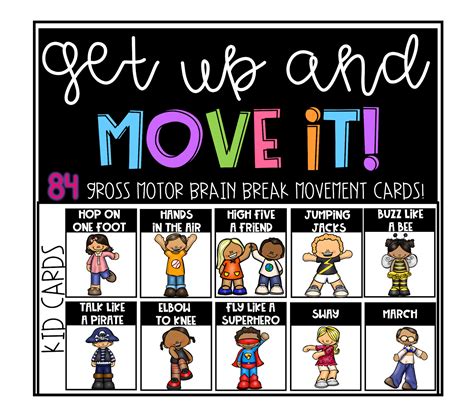 Brain Breaks Gross Motor Movement Cards For Active Breaks 7ee