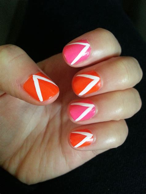 Neon Orange And Pink Nails Neon Orange Pink Nails Color Combos Nail