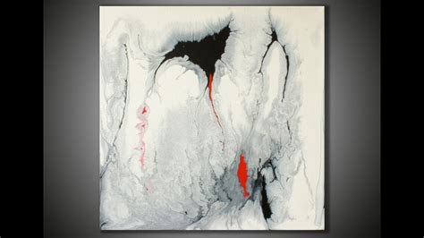 Acrylmalerei Demo Fluid Abstract Art Painting White Rock