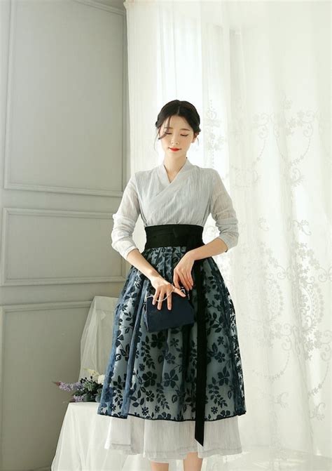 Light Gray Modern Hanbok Hanbok Women Korean Hanbok Etsy