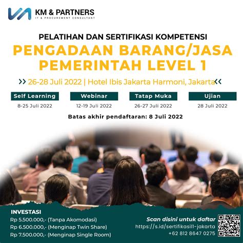 Pelatihan Dan Sertifikasi Kompetensi PBJ Pemerintah Level 1 Jakarta