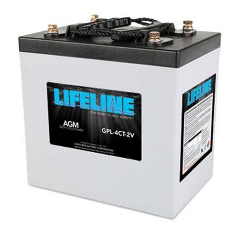 Gpl 4ct 2v Lifeline 2v 660 Ah Deep Cycle Sealed Agm Battery