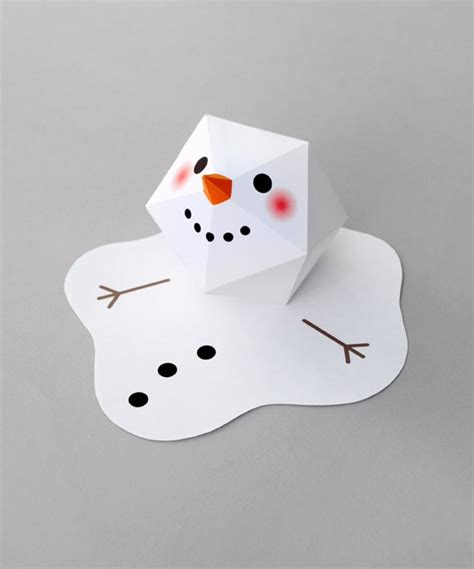 ️ Papercraft Muñeco De Nieve Navidad Modelo De Papel Gratis