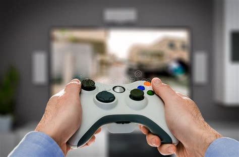 Gaming Game Play Video On Tv Or Monitor Gamer Concept Stock Image