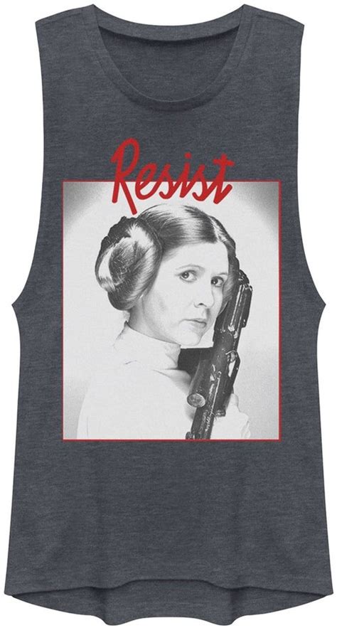 Star Wars Juniors Princess Leia Resist Profile Poster Muscle Tee