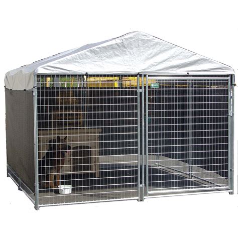 Akc 10 X 10 X 6 Ft Galvanized Dog Kennel Dog Kennels At