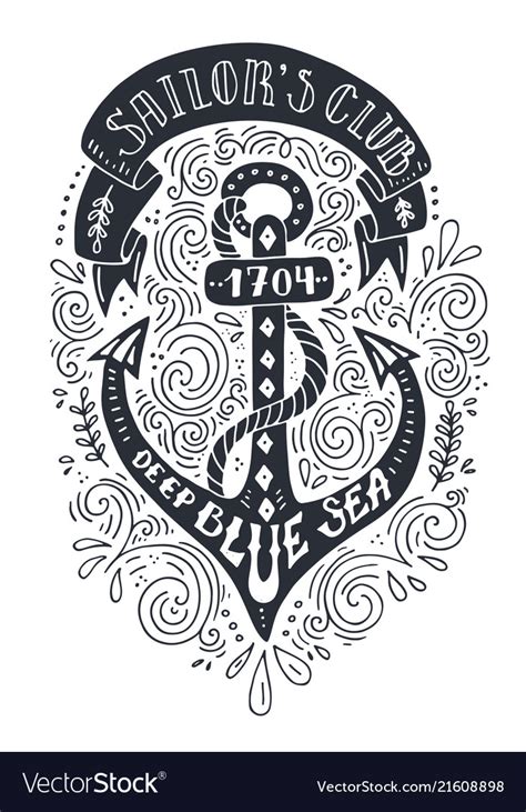 Nautical Lettering Royalty Free Vector Image Vectorstock