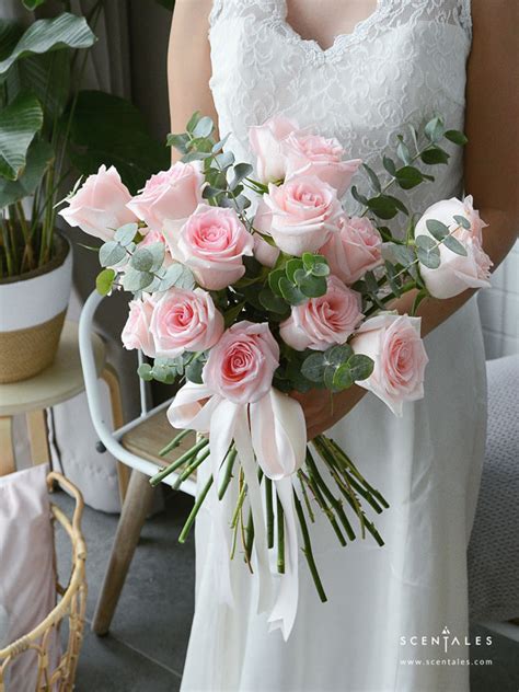 Minimalist Pink Rose Bridal Flower Bouquet Scentales Florist