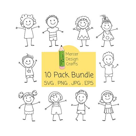 Stick Figure Clipart Etsy