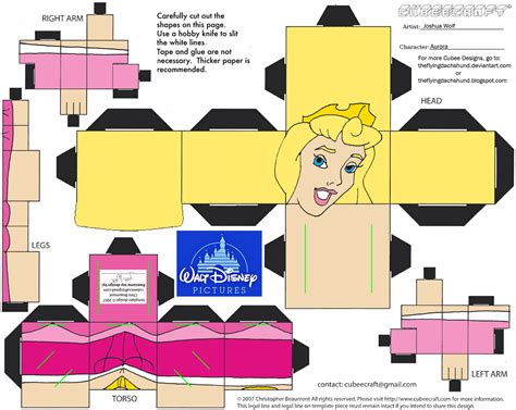 Aurora Paper Toy Free Printable Papercraft Templates