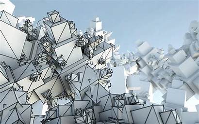 Cube Abstract Wallpapers Cubes Snow Building Winter