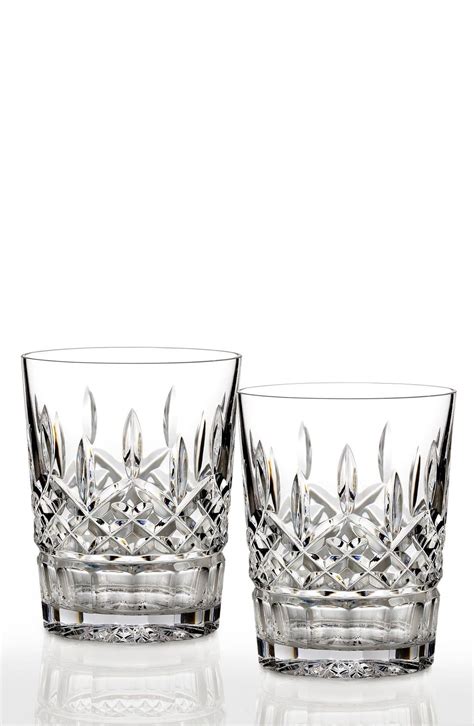 waterford lismore lead crystal double old fashioned glasses size one size white crystal