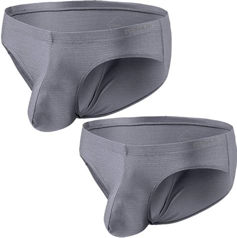 Mens Sexy Underwear Briefs Bulge Enhancing Pouch Silk Stretch Low Rise Big Ball Pouch Briefs