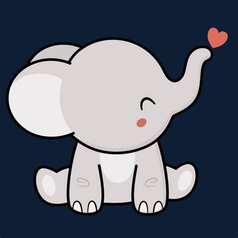 Elephant Is Cute Kawaii And Adorable Cute Animal Drawings Kawaii