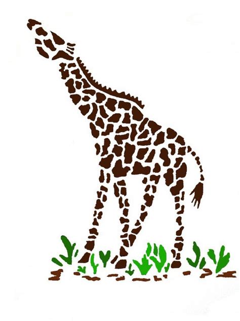 Giraffe Wall Stencil Animal Wall Stencil By 3monkeyswallstencils