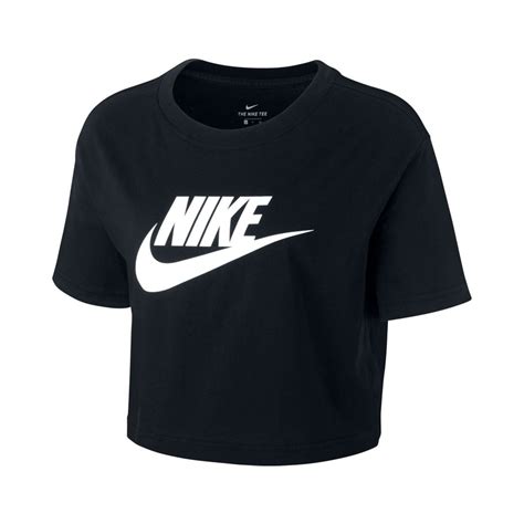 Camiseta Nike Sportswear Essentials Crop Icon Futura Mujer Black White