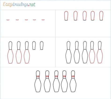 How To Draw A Bowling Bottles Step By Step 5 Easy Phase