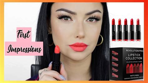 Revolution Pro Lipstick Collection Matte Reds 💄 Lip Swatch And First Impressions V E R A Youtube