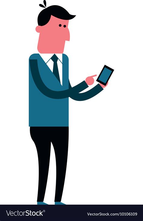 Man Using Cellphone Icon Royalty Free Vector Image
