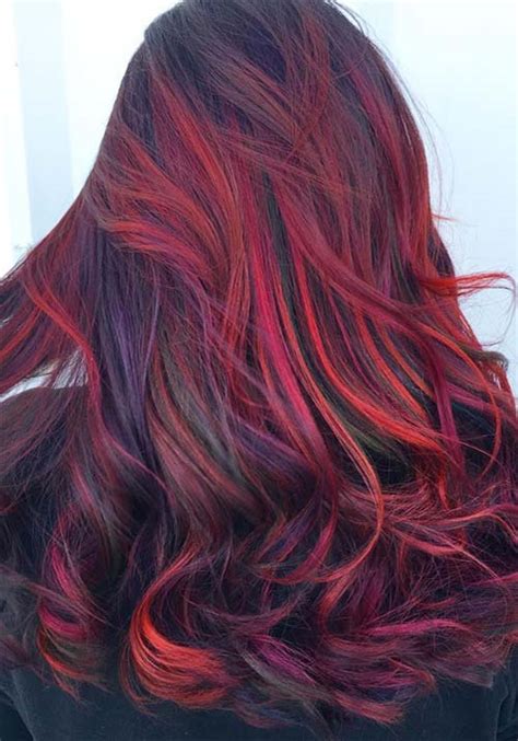 Purple, blue and red hair color idea the will. 100 Badass Red Hair Colors: Auburn, Cherry, Copper ...