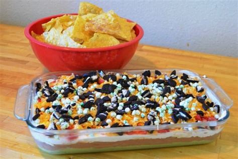 Layer into trifle bowl as follows. Sweettooth Nacho Dips : 7-Layer Dessert Dip